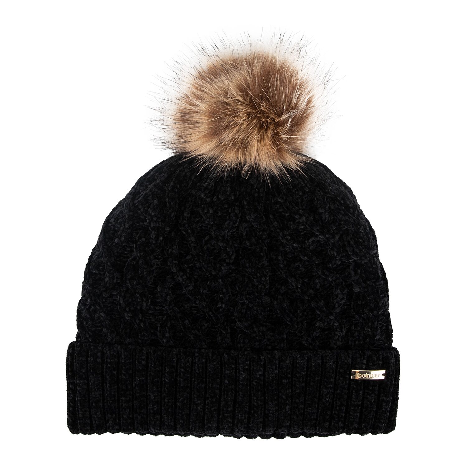 Isotoner Cable Knit Womens Pom Beanie