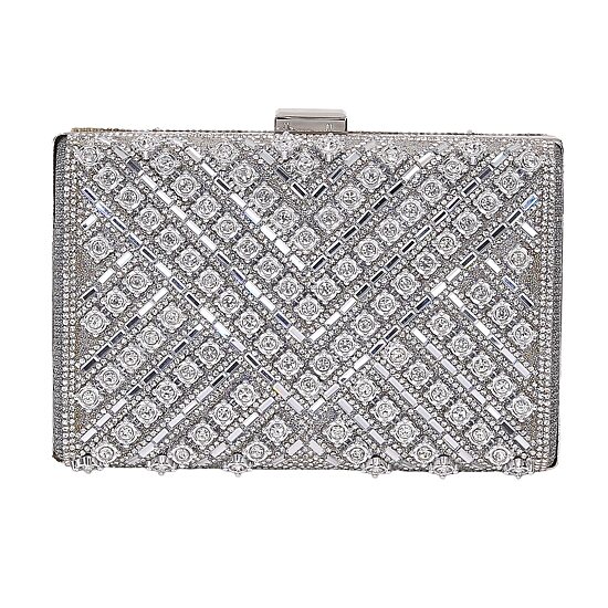 American Glamour Badgley Mischka Crystal Tab Closure Evening Bag