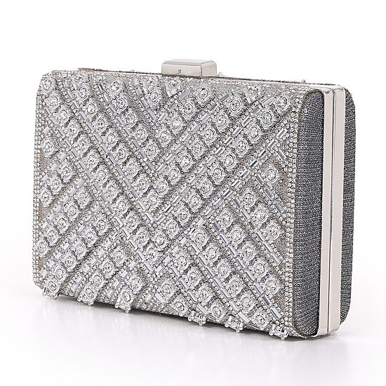 American Glamour Badgley Mischka Crystal Tab Closure Evening Bag