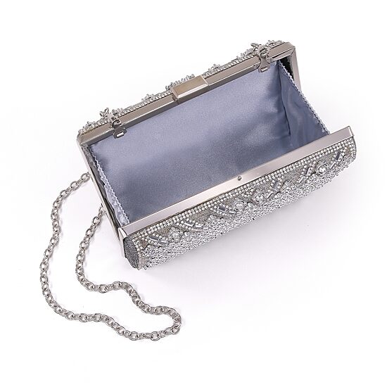 American Glamour Badgley Mischka Crystal Tab Closure Evening Bag