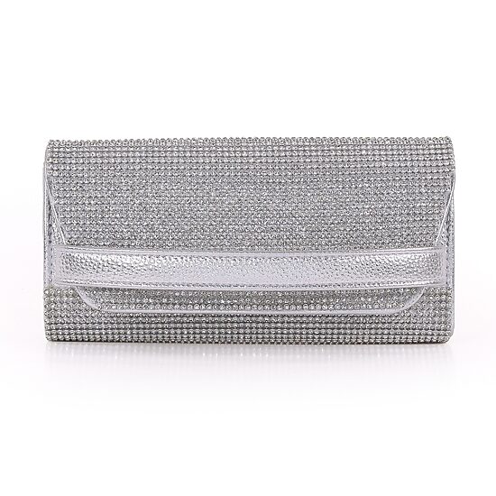 American Glamour Badgley Mischka Crystal Flap Front Beaded Evening Bag