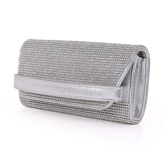 American Glamour Badgley Mischka Crystal Flap Front Beaded Evening Bag
