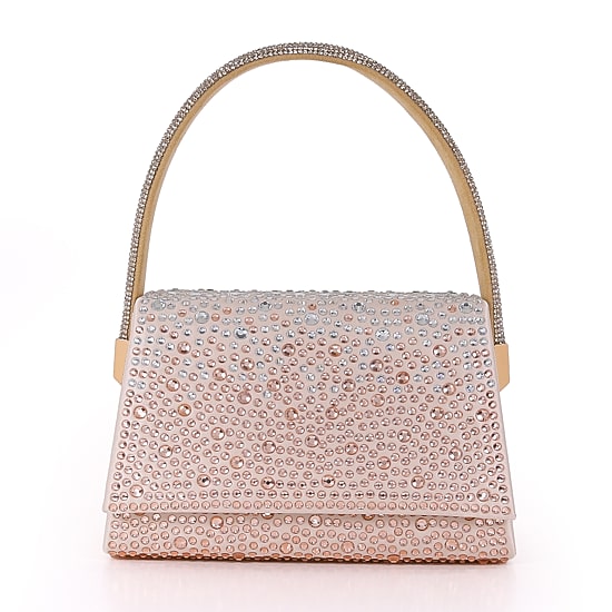 American Glamour Badgley Mischka Crystal Flap Front Shoulder Beaded Evening Bag