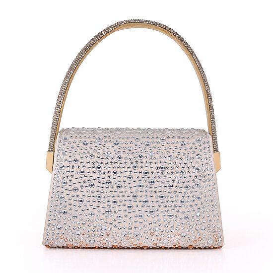 American Glamour Badgley Mischka Crystal Flap Front Shoulder Beaded Evening Bag