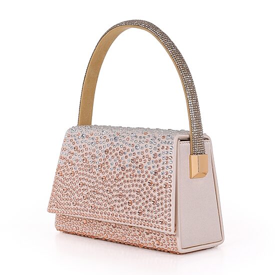 American Glamour Badgley Mischka Crystal Flap Front Shoulder Beaded Evening Bag