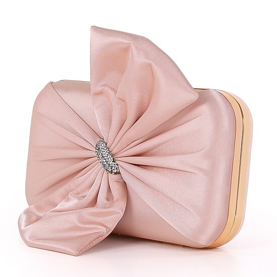 American Glamour Badgley Mischka Satin Bow Evening Bag
