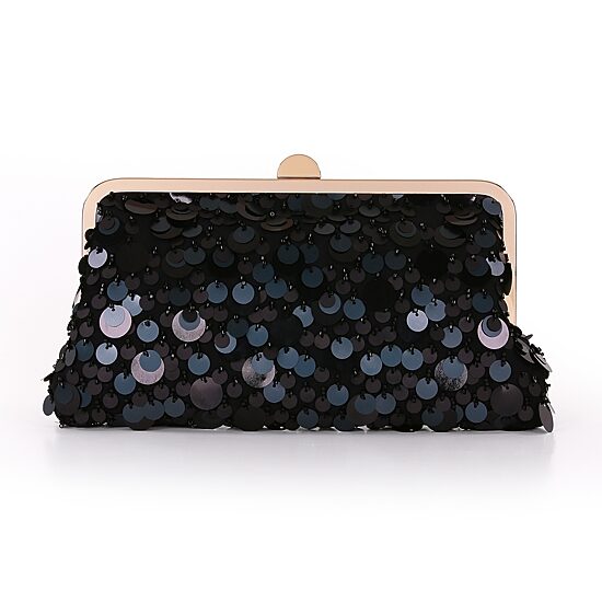 American Glamour Badgley Mischka Sequin Tab Closure Beaded Evening Bag