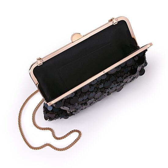 American Glamour Badgley Mischka Sequin Tab Closure Beaded Evening Bag