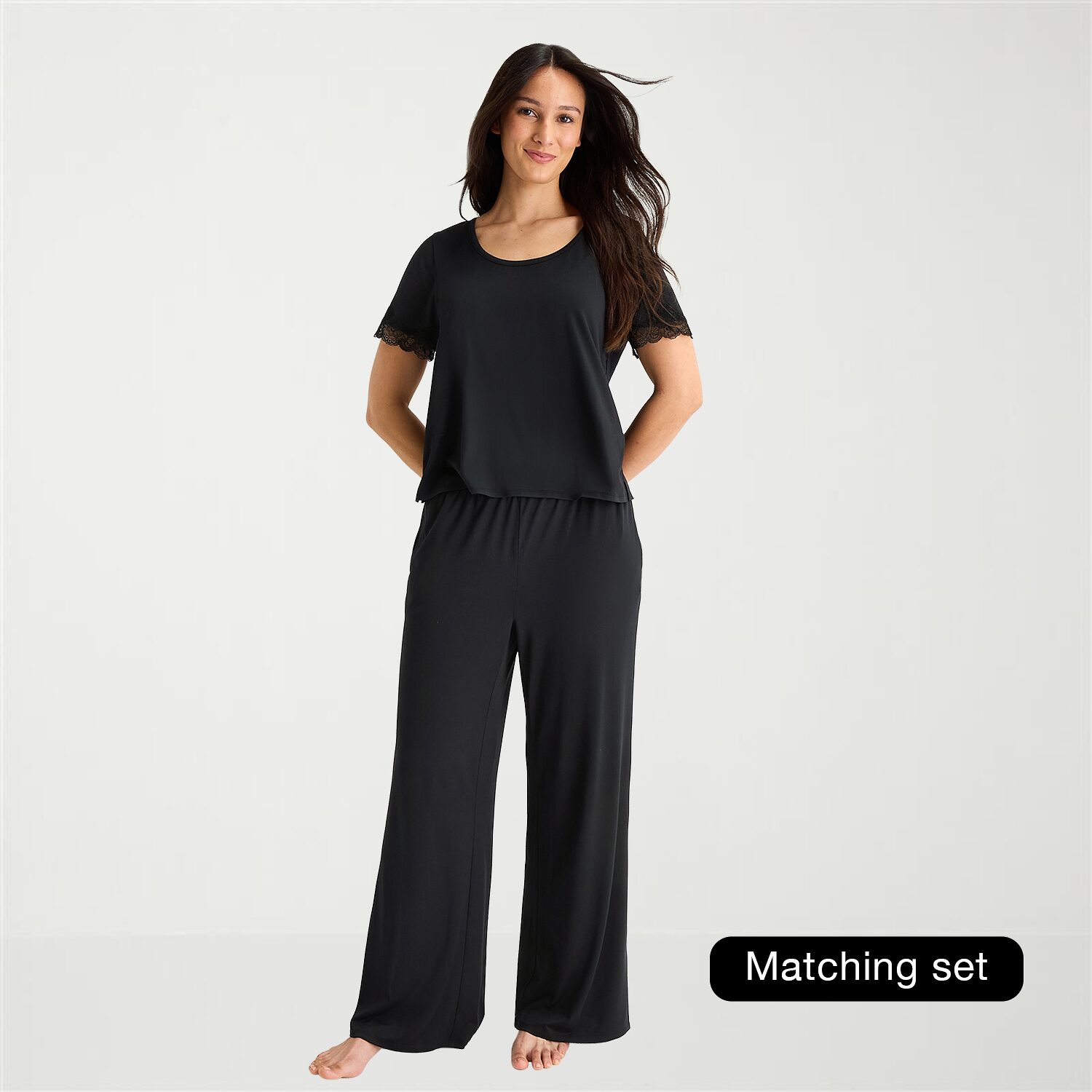 Ambrielle Womens Scoop Neck Short Sleeve Pajama Top