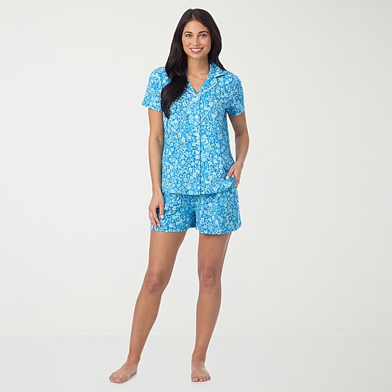 Cuddl Duds Womens Short Sleeve 2-pc. Pajama Set