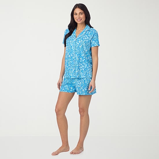 Cuddl Duds Womens Short Sleeve 2-pc. Pajama Set
