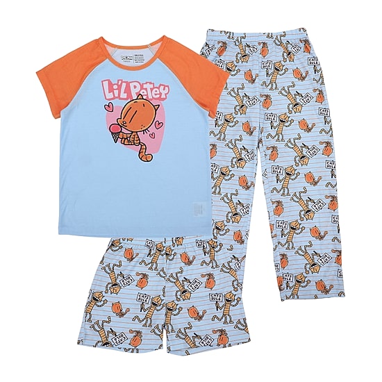 Little & Big Kid Girls Crew Neck Short Sleeve 3-pc. Pajama Set