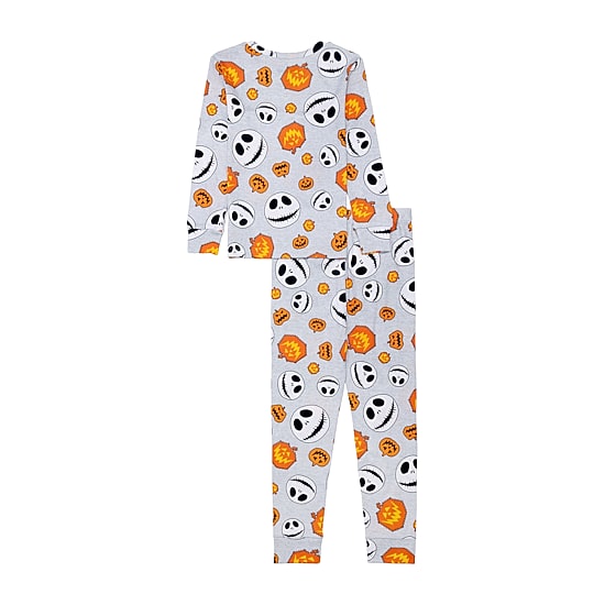 Disney Collection Boys Nightmare Before Christmas Crew Neck Long Sleeve 2-pc. Big Kids Pajama Set