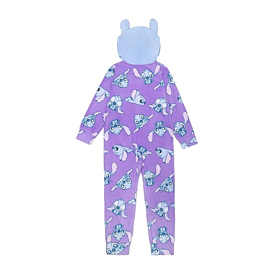 Disney Collection Girls Lilo & Stitch Microfleece Crew Neck Long Sleeve 1 Pair Big One Piece Pajama