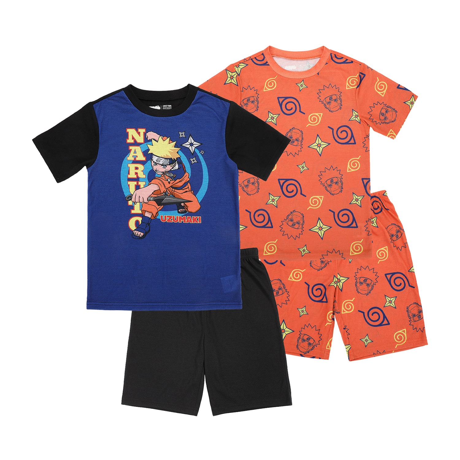 Little & Big Kid Boys Naruto Crew Neck Short Sleeve 4-pc. Pajama Set