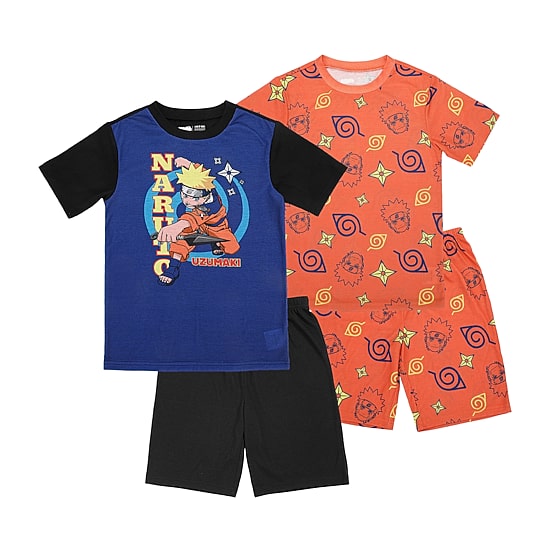 Little & Big Kid Boys Naruto Crew Neck Short Sleeve 4-pc. Pajama Set