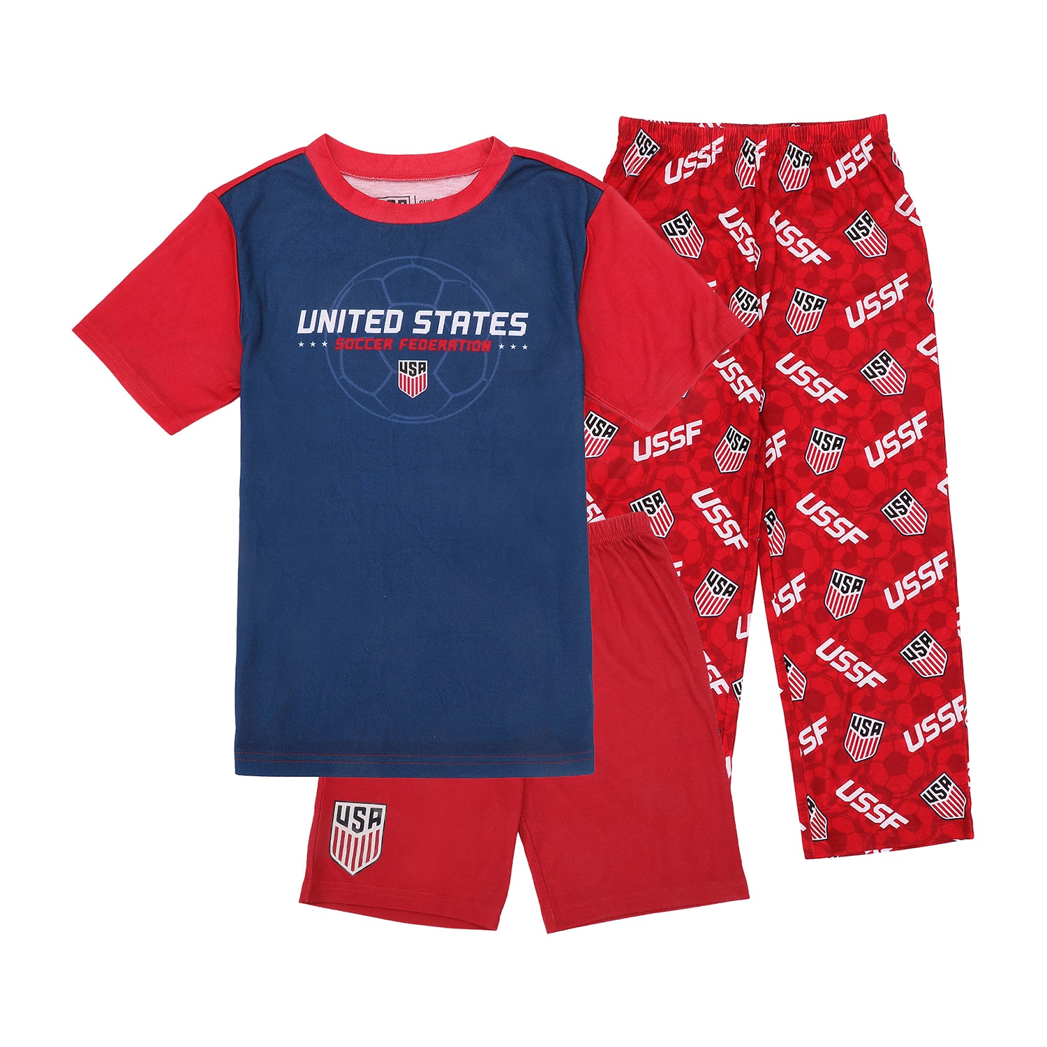 Little & Big Kid Boys Crew Neck Short Sleeve 3-pc. Pajama Set