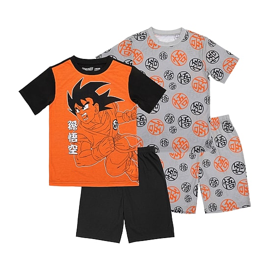 Little & Big Kid Boys Dragon Ball Z Crew Neck Short Sleeve 4-pc. Pajama Set