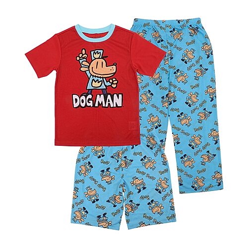 Little & Big Kid Boys Crew Neck Short Sleeve 3-pc. Pajama Set, 4, Blue
