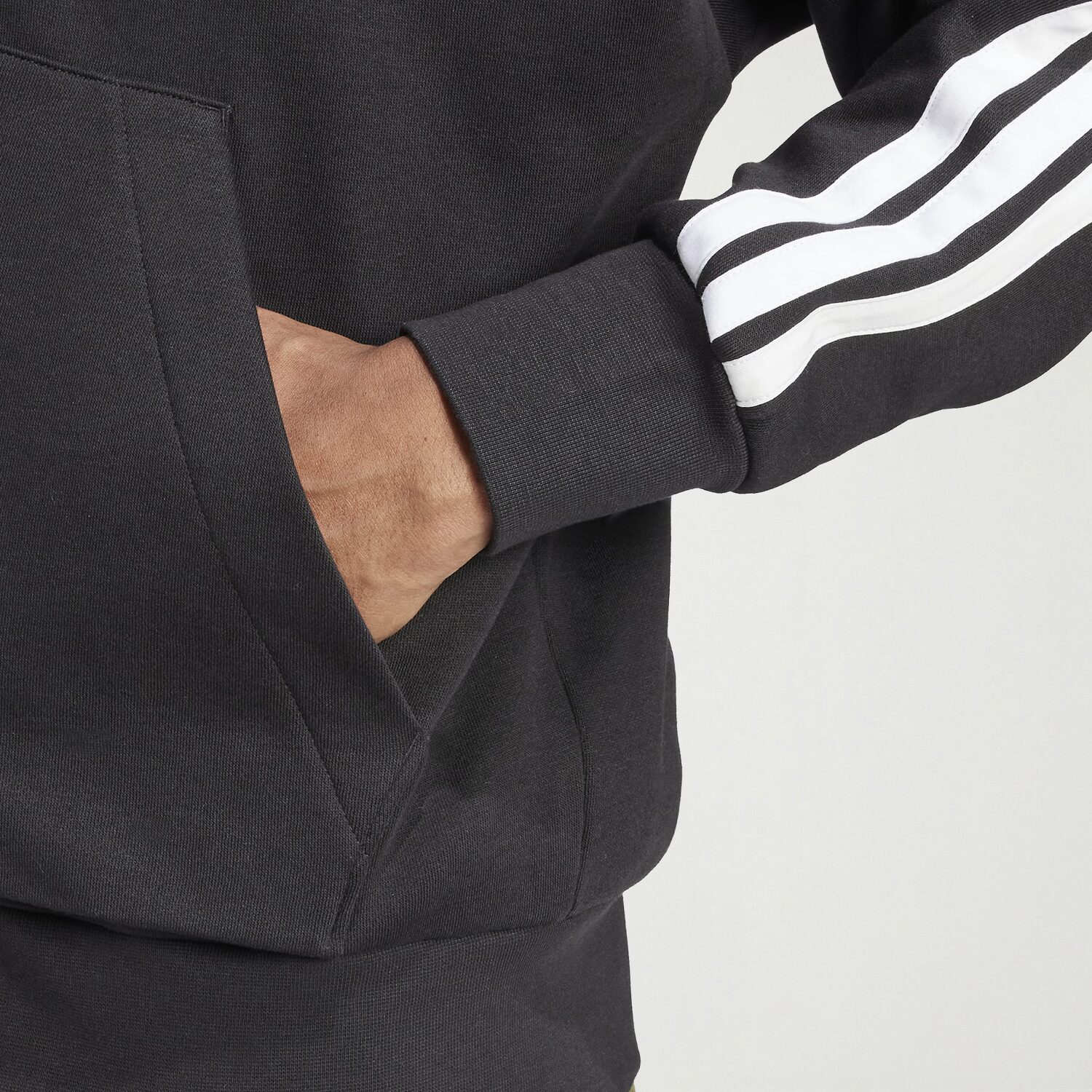 adidas 3 Stripes Mens Long Sleeve Fleece Active Big and Tall Hoodie