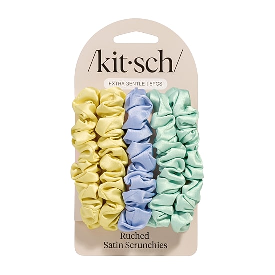 Kitsch Ruched Satin Scrunchies- 5pc