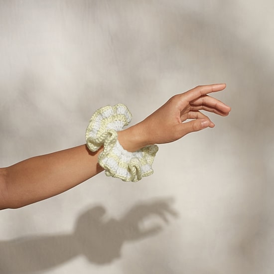 Kitsch Butter Yellow Crochet Scrunchie