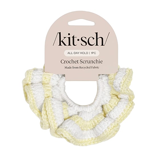 Kitsch Butter Yellow Crochet Scrunchie