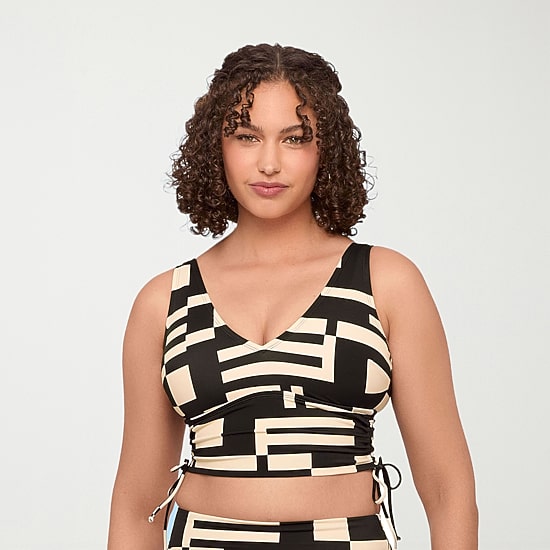 S3 Swim Womens Geometric Bralette Bikini Swimsuit Top