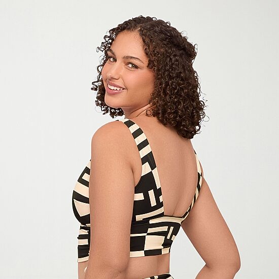 S3 Swim Womens Geometric Bralette Bikini Swimsuit Top