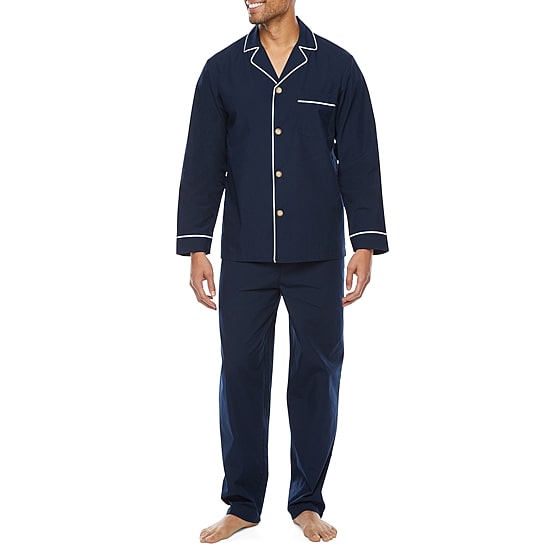 Stafford Modal Mens Long Sleeve 2-pc. Pajama Set