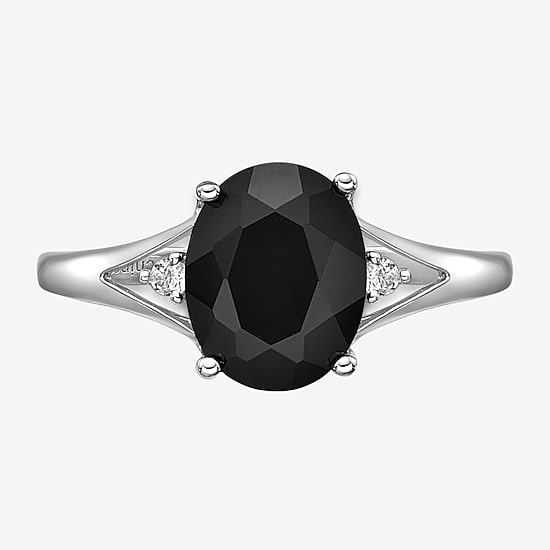 Womens Genuine Black Onyx Sterling Silver Cocktail Ring