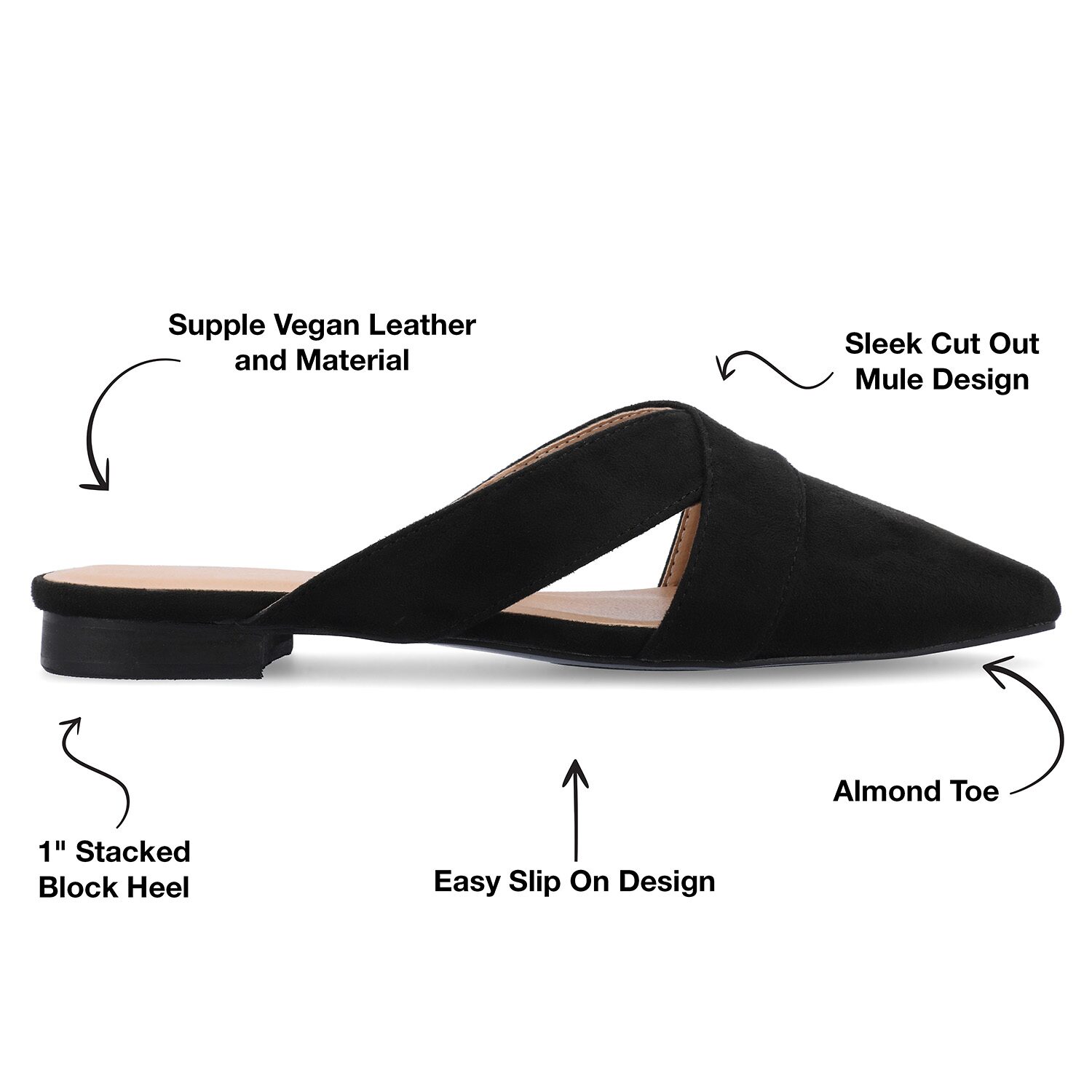 Journee Collection Giada Womens Round Mules