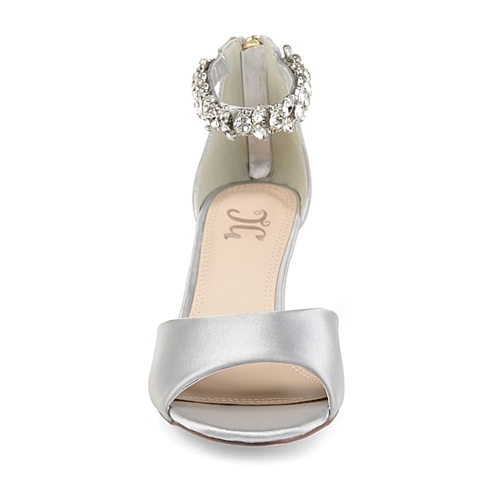 Journee Collection Womens Connor Pumps Zip Open Toe Wedge Heel