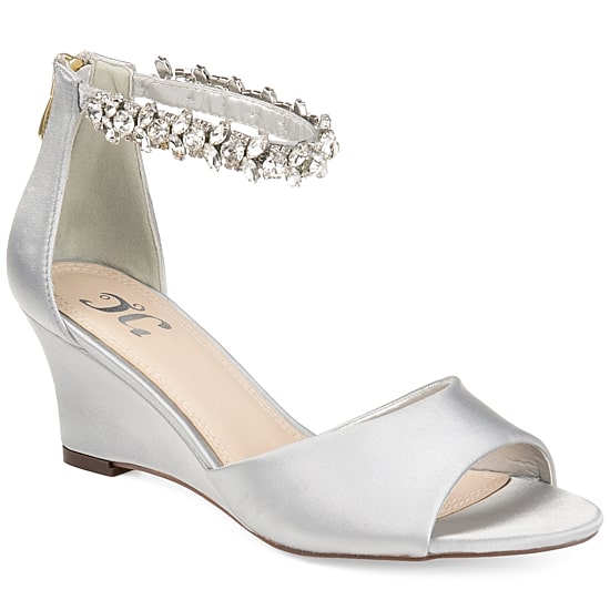 Journee Collection Womens Connor Pumps Zip Open Toe Wedge Heel
