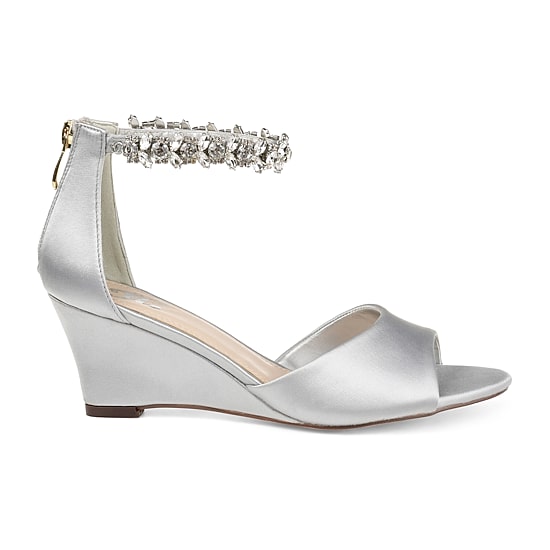 Journee Collection Womens Connor Pumps Zip Open Toe Wedge Heel