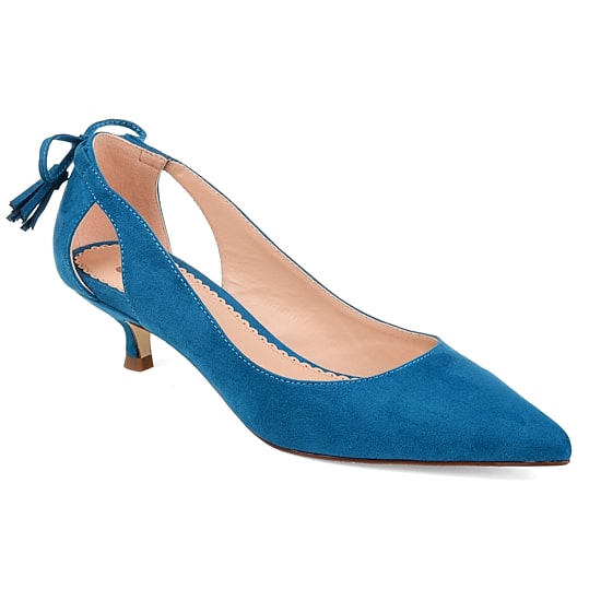 Journee Collection Womens Bindi Slip-on Pointed Toe Kitten Heel Pumps
