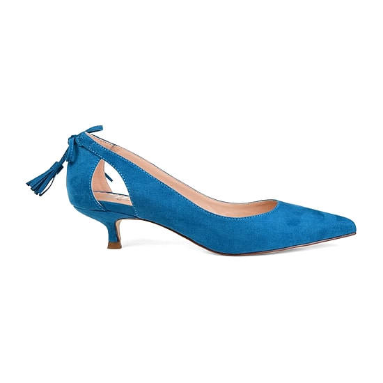Journee Collection Womens Bindi Slip-on Pointed Toe Kitten Heel Pumps