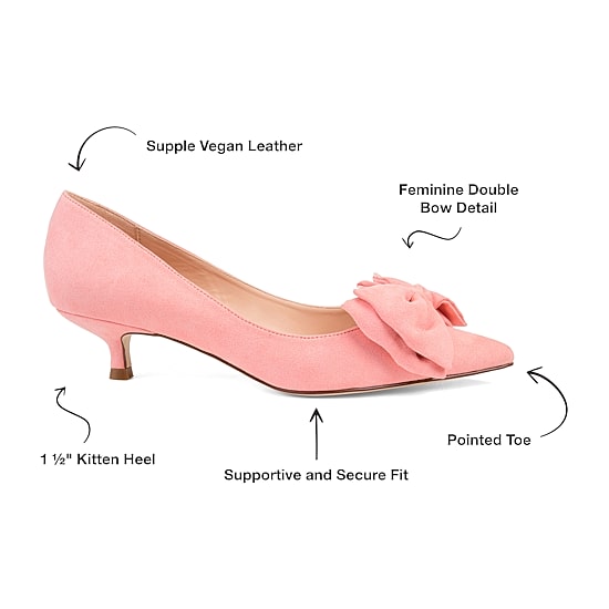 Journee Collection Womens Orana Pumps Slip-on Pointed Toe Kitten Heel