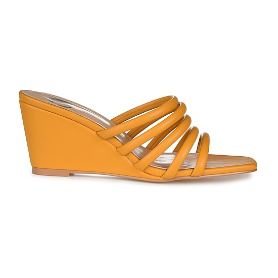 Journee Collection Rizie Womens Round Open Toe Wedge Heel Pumps