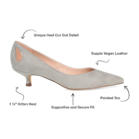 Journee Collection Womens Goldie Pointed Toe Kitten Heel Pumps