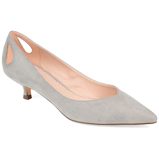 Journee Collection Womens Goldie Pointed Toe Kitten Heel Pumps