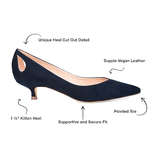 Journee Collection Womens Goldie Pointed Toe Kitten Heel Pumps