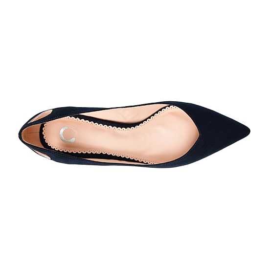 Journee Collection Womens Goldie Pointed Toe Kitten Heel Pumps