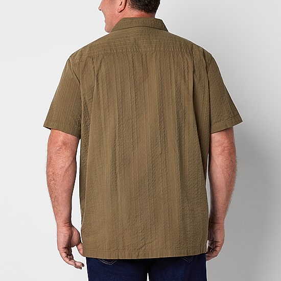 mutual weave Mens Short Sleeve Big and Tall Camp Shirt