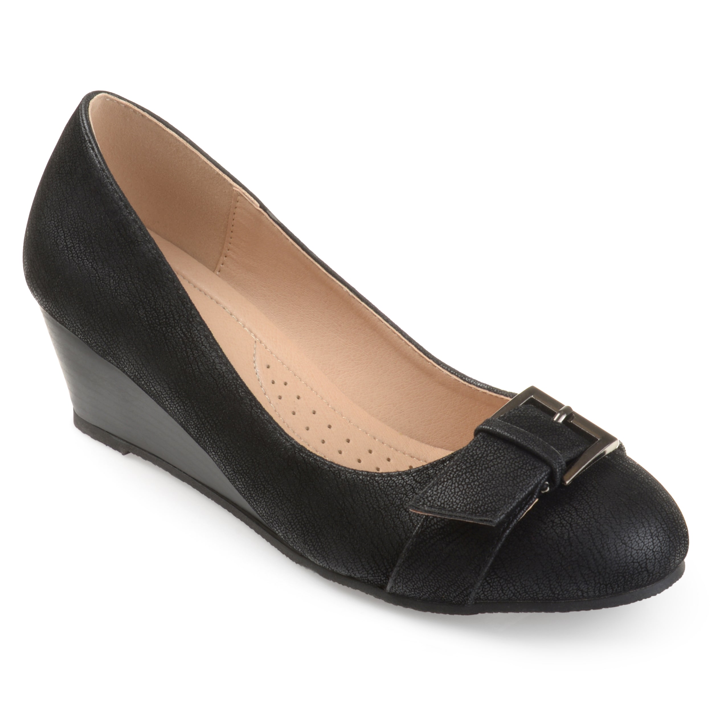Journee Collection Graysn Womens Round Closed Toe Wedge Heel Pumps