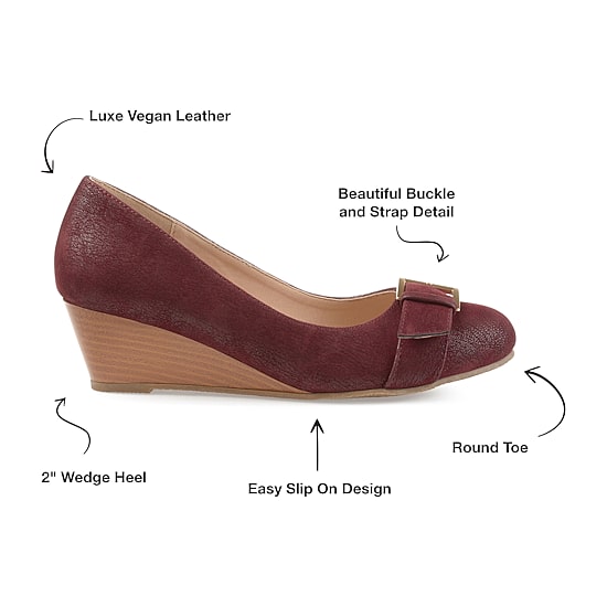 Journee Collection Graysn Womens Round Closed Toe Wedge Heel Pumps