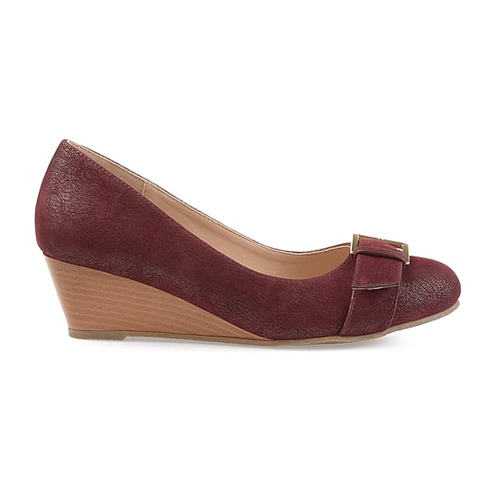 Journee Collection Graysn Womens Round Closed Toe Wedge Heel Pumps