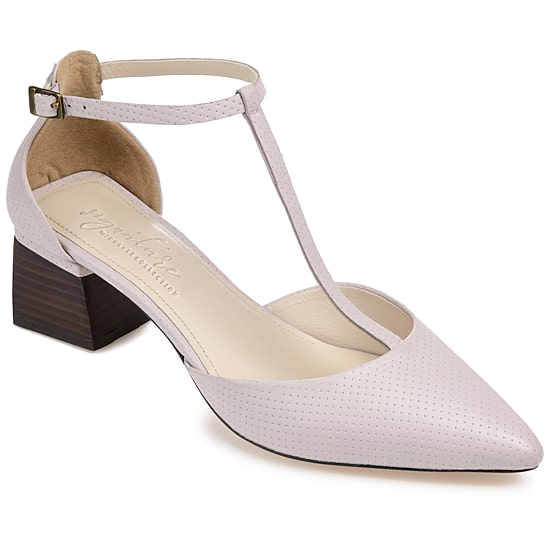 Journee Signature Cameela Womens Pointed Closed Toe Stacked Heel Pumps