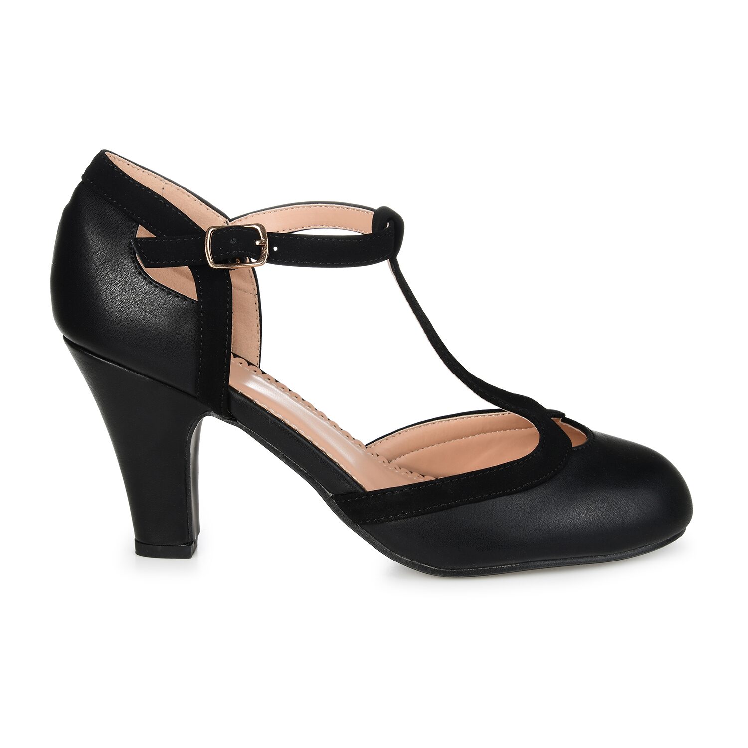 Journee Collection Womens Round Stacked Heel Pumps
