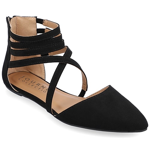 Journee Collection Marlee Womens Round Ballet Flats, 7 Medium, Black
